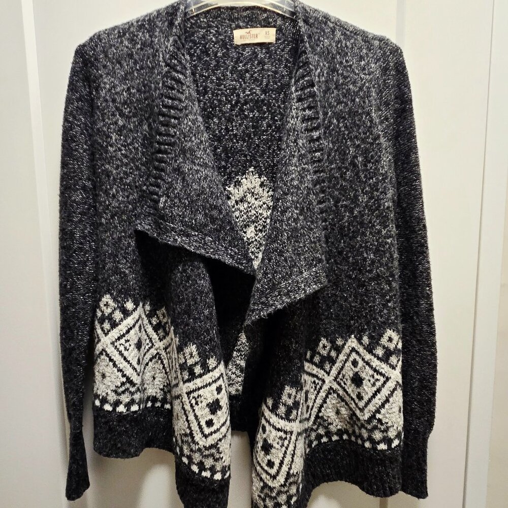 HOLLISTER California Women's Aztec Print Open Waterfall Front Cardigan - Size XS